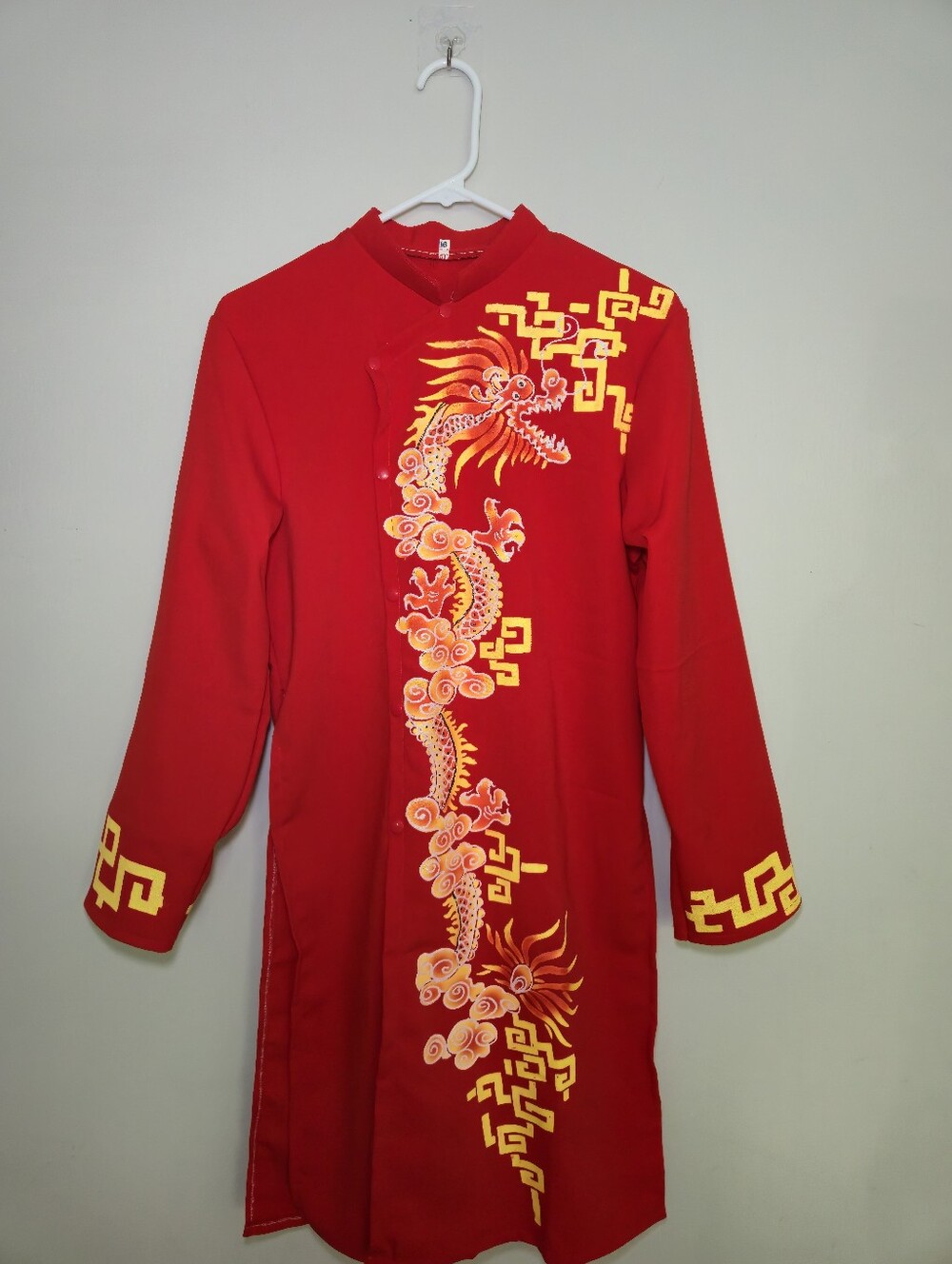 Teen Boy Red Dragon (Vietnamese Ao Dai) Embroidered Tunic